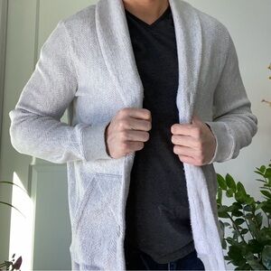 Men's Gray Shawl Collar Sweater